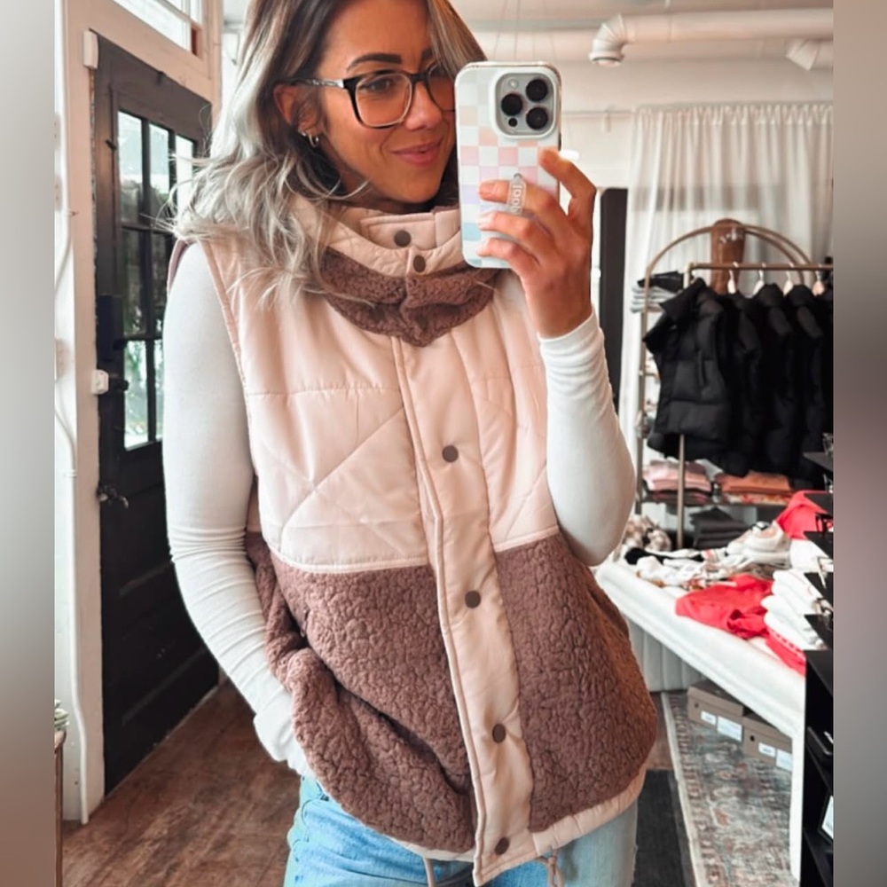 Davi and Dani Quilted Sherpa Vest
